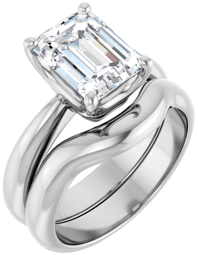 Sužadėtuvių Žiedas „Solitaire Crown-Inspired“ 14k white gold Emerald 9mm x 7mm (6)