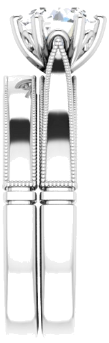 Sužadėtuvių Žiedas „Solitaire“ 585 Baltojo Aukso Round 6.5mm (9)