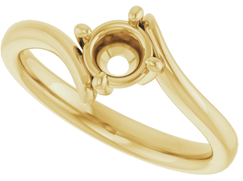 Sužadėtuvių Žiedas „Solitaire“ 585 Geltonojo Aukso Round 5.2mm (5)