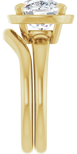 Sužadėtuvių Žiedas „Claw-Prong Solitaire Bezel-Style“ 14k yellow gold Elongated Cushion 11mm x 9mm (9)