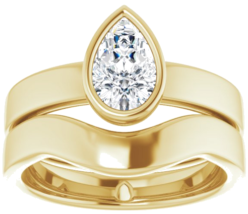 Sužadėtuvių Žiedas „Bezel-Set Solitaire“ 14k yellow gold Pear 8mm x 5mm (8)