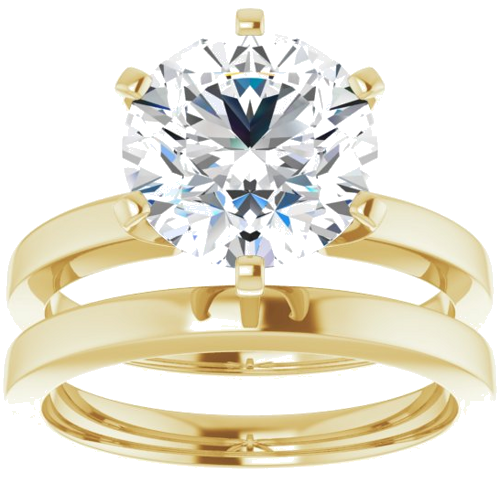 Sužadėtuvių Žiedas „Solitaire“ 585 Geltonojo Aukso Round 9.4mm (8)