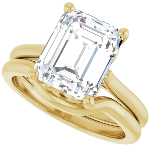Sužadėtuvių Žiedas „Solitaire“ 14k yellow gold Emerald 10mm x 8mm (10)