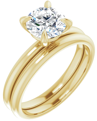 14K Yellow  7 mm Round Solitaire Engagement Ring Mounting (6)