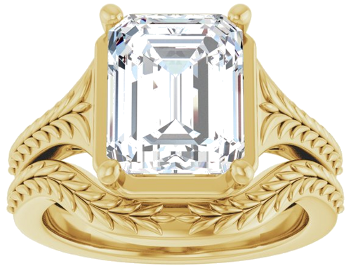 Sužadėtuvių Žiedas „Solitaire“ 14k yellow gold Emerald 10mm x 8mm (8)