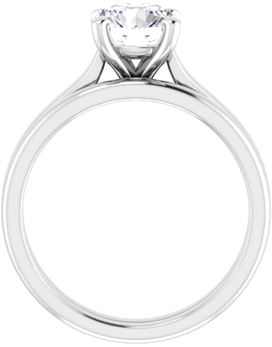 10K White 7 mm Round Engagement Ring Mounting (7)