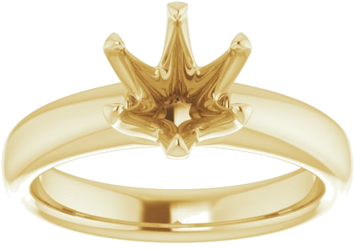 14K Yellow 7.4 mm Round Engagement Ring Mounting (3)