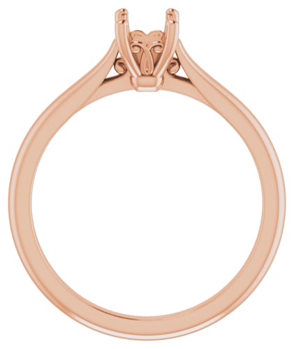 Sužadėtuvių Žiedas „Solitaire“ 14k rose gold Emerald 6mm x 4mm (2)