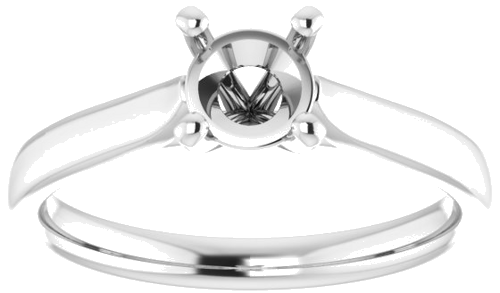 14K White 5.5 mm Round Engagement Ring Mounting (3)