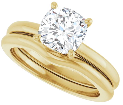 Sužadėtuvių Žiedas „Solitaire“ 18k yellow gold Cushion 7mm (10)