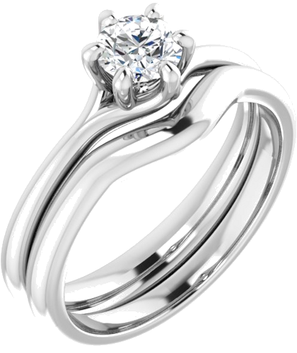 14K White 4.8 mm Round Engagement Ring Mounting (6)