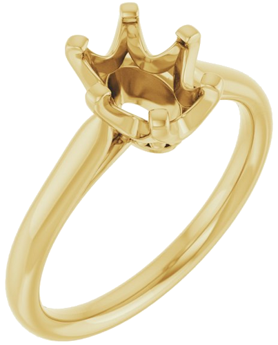 14K Yellow 8x6 mm Oval Solitaire Engagement Ring Mounting (1)