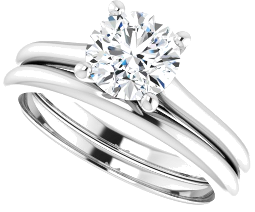 14K White 6.5 mm Round Solitaire Engagement Ring Mounting (10)