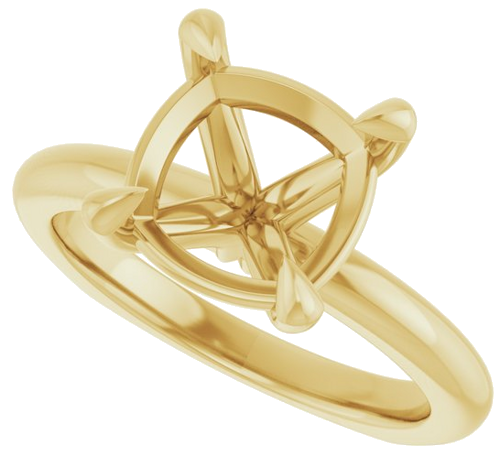 Sužadėtuvių Žiedas „Claw-Prong Euro Shank“ 18k yellow gold Cushion 9mm (5)