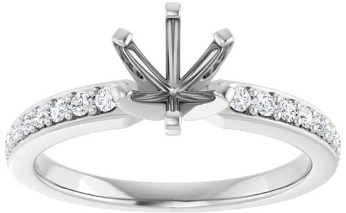 Sužadėtuvių Žiedas „Solitaire“ 14k white gold Round 6mm (3)