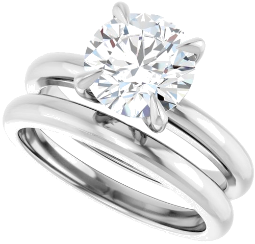 14K White 8 mm Round Solitaire Engagement Ring Mounting (10)