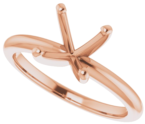 Sužadėtuvių Žiedas „Solitaire“ 585 Rožinis Aukso Square 6mm (5)