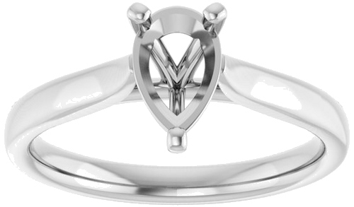 14K White 8x5 mm Pear Engagement Ring Mounting (3)