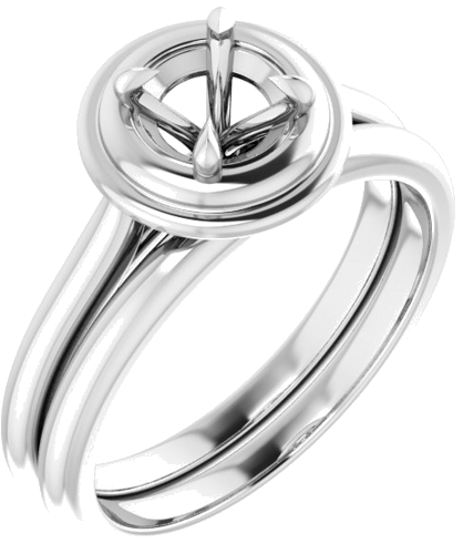 Sužadėtuvių Žiedas „Claw-Prong Solitaire“ 14k white gold Round 5.5mm (6)