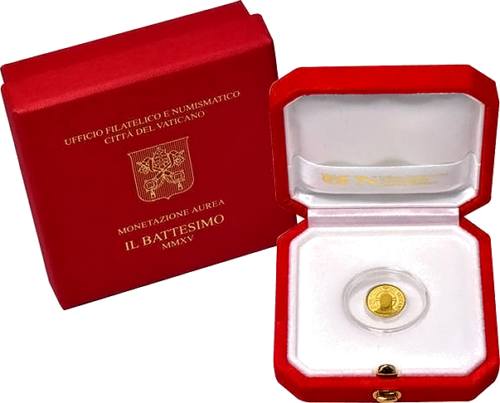 3 г Таинство Крещения 2015 Ватикан 10 евро золотая монета (2)