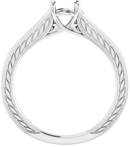 Sužadėtuvių Žiedas „Solitaire Scroll“ 14k white gold Round 5.2mm (2)