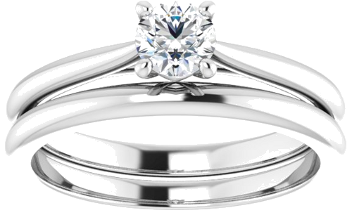 14K White 4.4 mm Round Solitaire Engagement Ring Mounting (8)