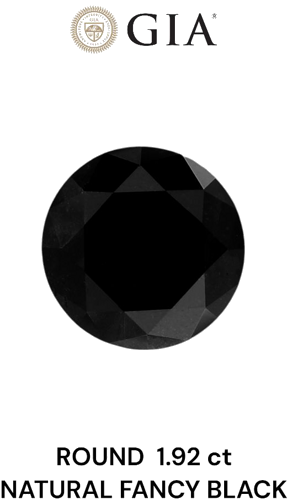 1.92 carat Fancy Black-VVS2 Excellent cut Natūralus Round Deimantas (1)