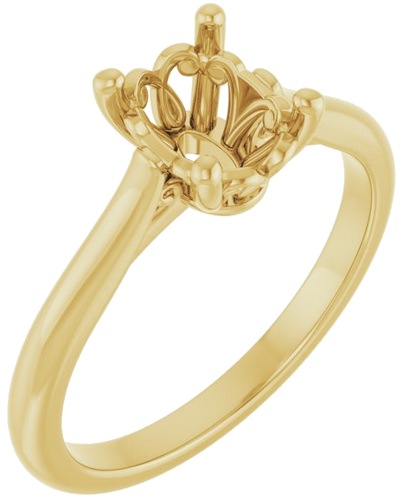 14K Yellow 8x6 mm Oval Solitaire Engagement Ring Mounting (1)