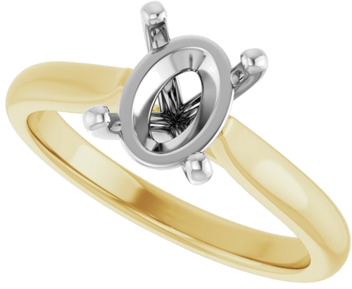 Sužadėtuvių Žiedas 14k yellow/white gold Oval 8.5mm x 6.5mm (5)