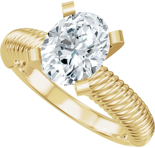 Sužadėtuvių Žiedas „Solitaire Rope“ 14k yellow gold Oval 8.5mm x 6.5mm (5)