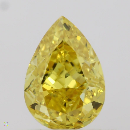 0.6 carat Fancy Vivid  Yellow-VS1 Natūralus Pear Deimantas (1)