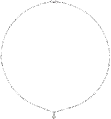 14K White 1 6 CT Natural Diamond Micro Bezel-Set 18  Necklace (3)