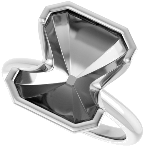 Sužadėtuvių Žiedas „Half-Bezel“ 950 Platinos Emerald 12mm x 10mm (5)