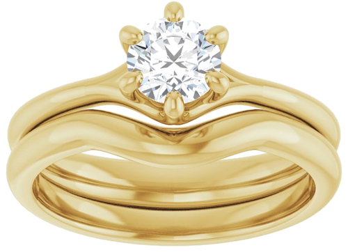 Sužadėtuvių Žiedas „Solitaire“ 585 Geltonojo Aukso Round 5.2mm (8)