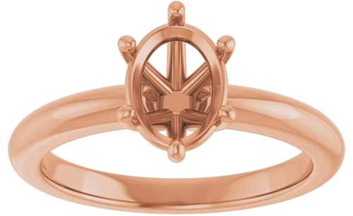Sužadėtuvių Žiedas 14k rose gold Oval 8mm x 6mm (3)
