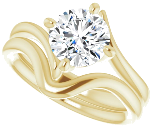 14K Yellow  7.4 mm Round Solitaire Engagement Ring Mounting (10)