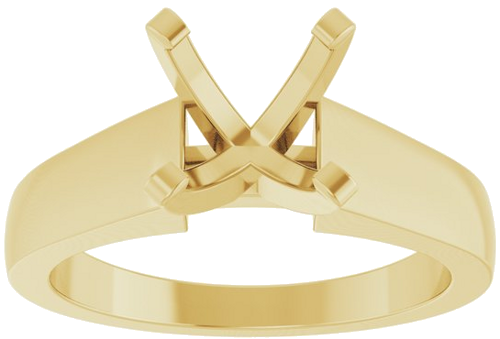 14K Yellow 8 mm Round Solitaire Engagement Ring Mounting (3)