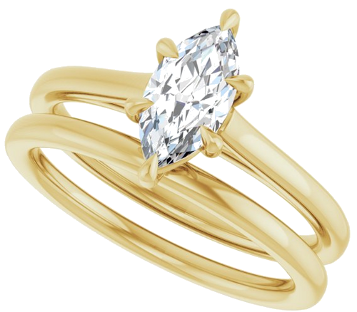 Sužadėtuvių Žiedas „Claw-Pong“ 14k yellow gold Marquise 9mm x 4.5mm (10)
