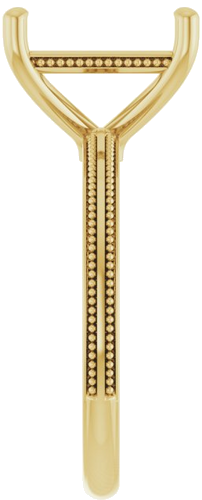 Sužadėtuvių Žiedas „Solitaire Milgrain“ 14k yellow gold Emerald 10mm x 8mm (4)