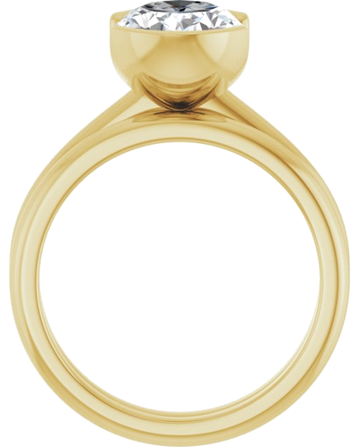 Sužadėtuvių Žiedas „Half-Bezel“ 14k yellow gold Oval 10mm x 8mm (7)