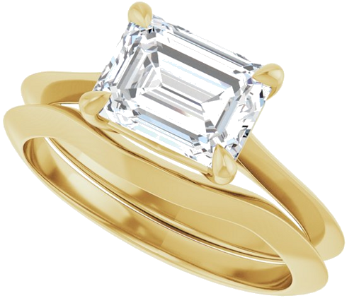 Sužadėtuvių Žiedas „Claw-Prong Solitaire“ 10k yellow gold Emerald 8mm x 6mm (10)