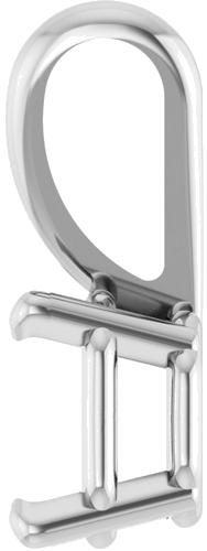 Pakabukas „Solitaire“ 14k white gold Asscher 6.25mm (3)
