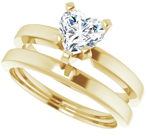 14K Yellow 6x6 mm Heart Solitaire Engagement Ring Mounting (10)