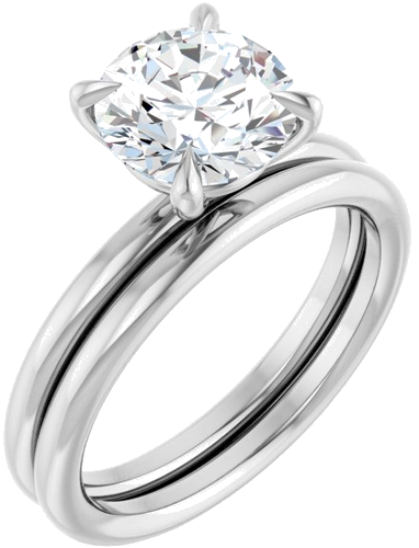 Sužadėtuvių Žiedas „Claw-Prong Solitaire“ 14k white gold Round 8mm (6)