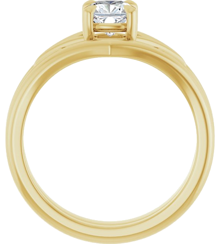 14K Yellow 5 mm Cushion Solitaire Engagement Ring Mounting (7)