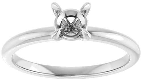 Platinum  5.2 mm Round Solitaire Engagement Ring Mounting (3)
