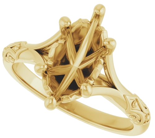 Sužadėtuvių Žiedas „Solitaire Sculptural“ 10k yellow gold Marquise 12mm x 6mm (5)