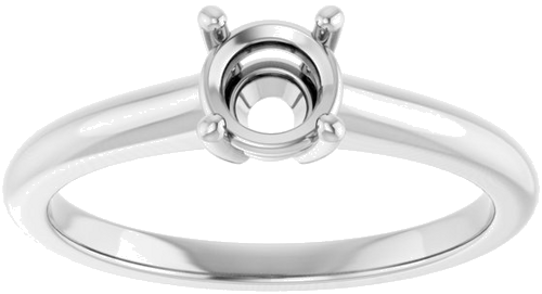 14K White 5.2 mm Round Solitaire Engagement Ring Mounting (3)