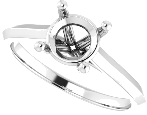 Sužadėtuvių Žiedas „Solitaire“ 585 Baltojo Aukso Round 7mm (5)