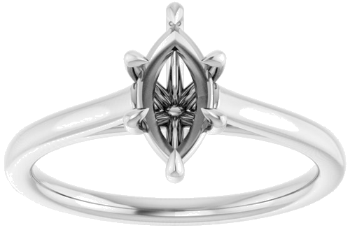 Sužadėtuvių Žiedas „Claw-Pong“ 14k white gold Marquise 8.5mm x 4.5mm (3)